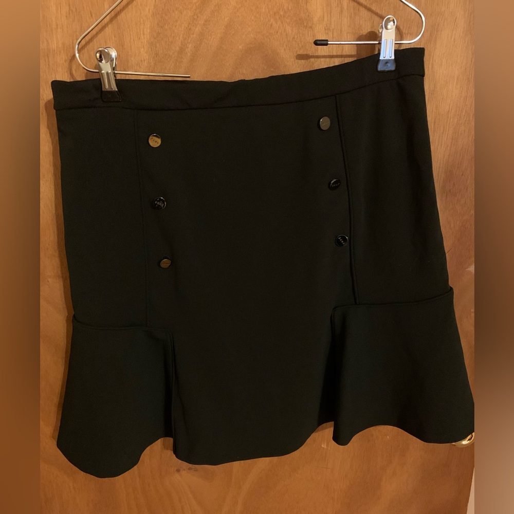 Size 14 black Women’s skirt DKNY. Double placket of buttons on front of  skirt